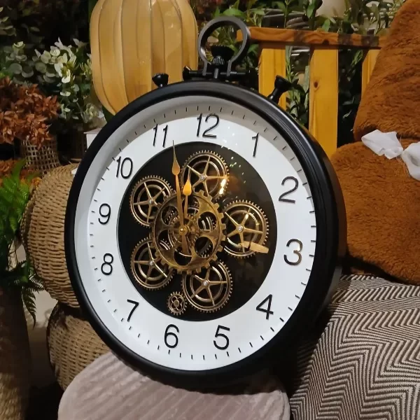 Producto - Reloj pared engranaje 50 cm negro y bronce