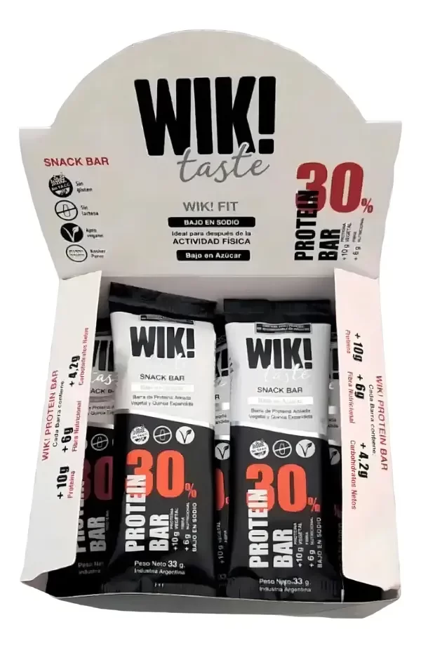 Producto - BARRITAS PROTEINA WIK! CAJA X 15 UNIDADES