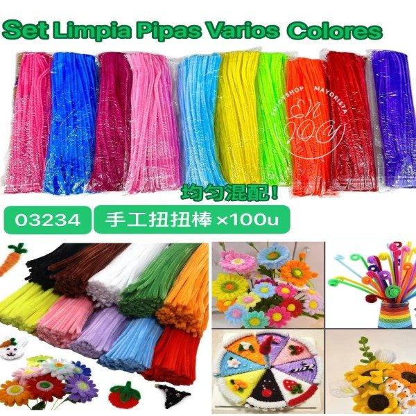 Producto - SET X100U LIMPIA PIPAS VARIOS COLORES 03234