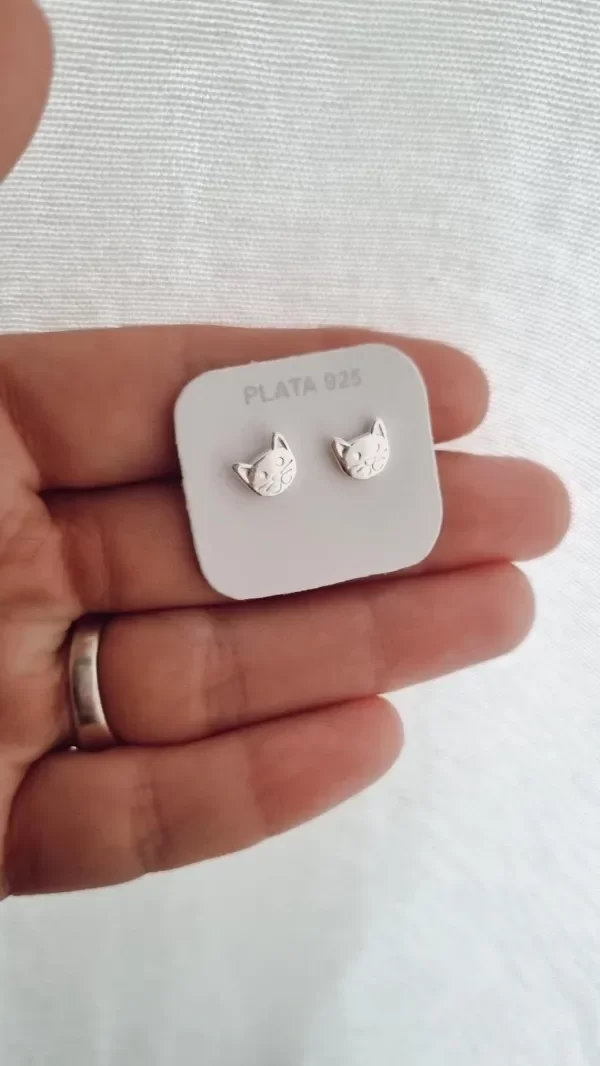 Producto - Aros pasantes michis par plata 925