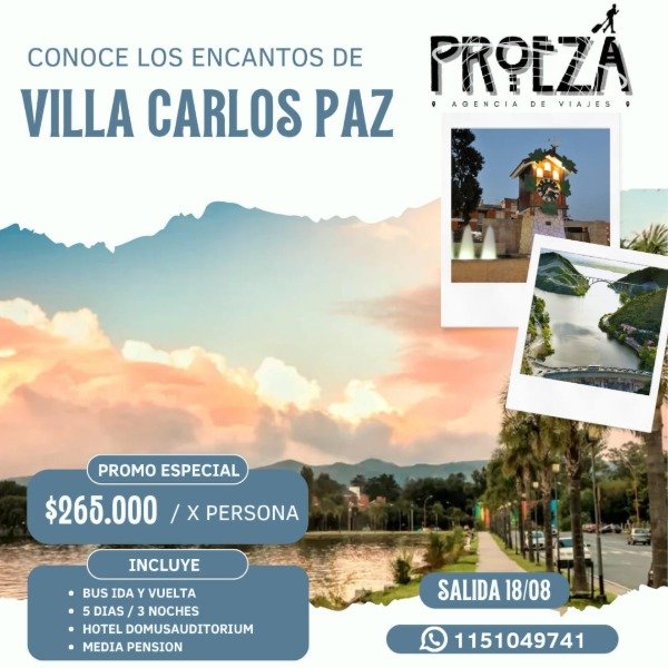 Producto - Villa Carlos Paz en Agosto