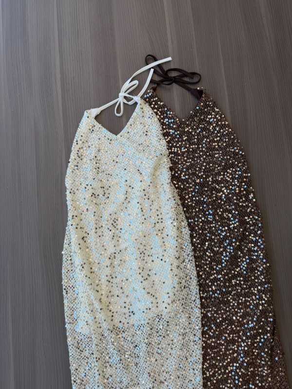 Producto - Vestido lentejuelas Noctis largo blanco