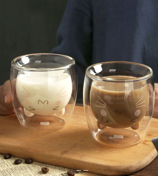 Producto - Vaso Doble Vidrio Gatito