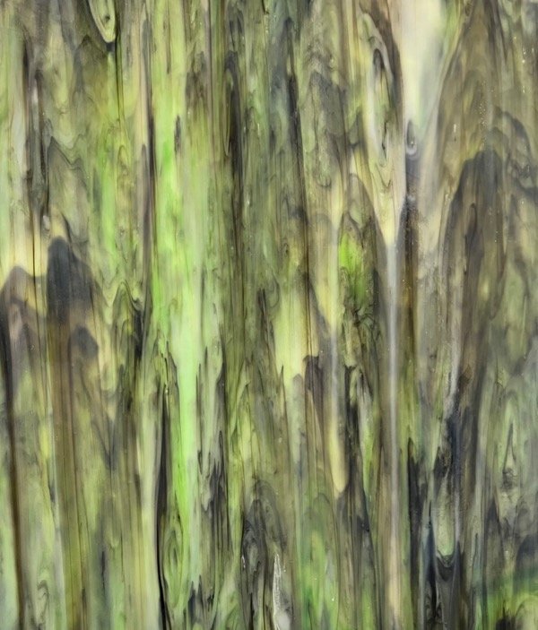 Producto - Vidrio opal verde veteado con marrón 27 x 31 cm