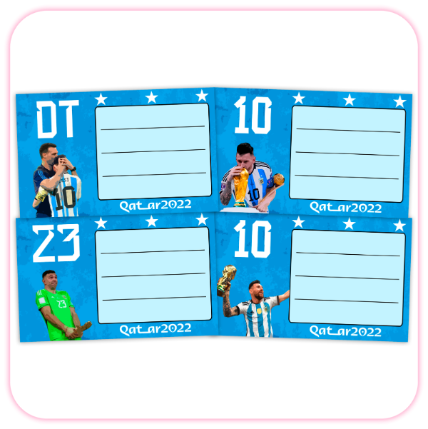 Producto - Kit Imprimible Etiquetas para Cuaderno ARGENTINA MESSI
