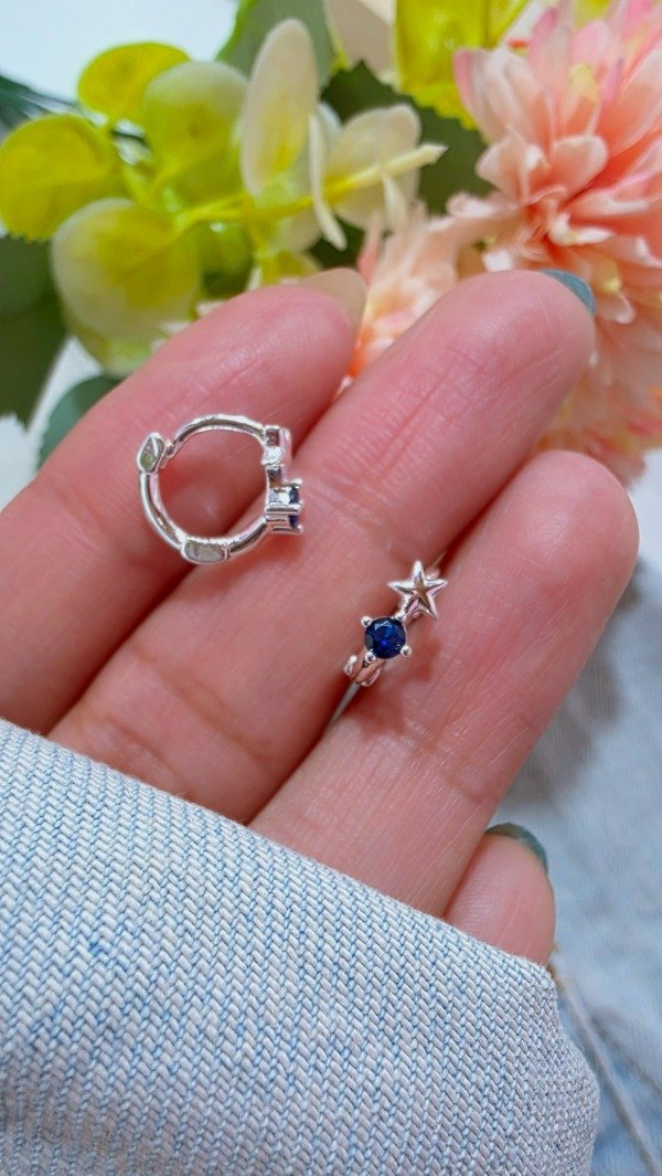 Producto - Argollas estrella y cubic azul AB