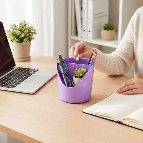 Producto - GANGA - ORGANIZADOR PORTA CUBIERTOS/OBJETOS PLÁSTICO PASTEL