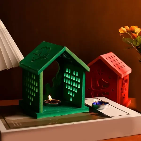 Producto - Molde silicona casa para armar portavela noche mod Love - 3