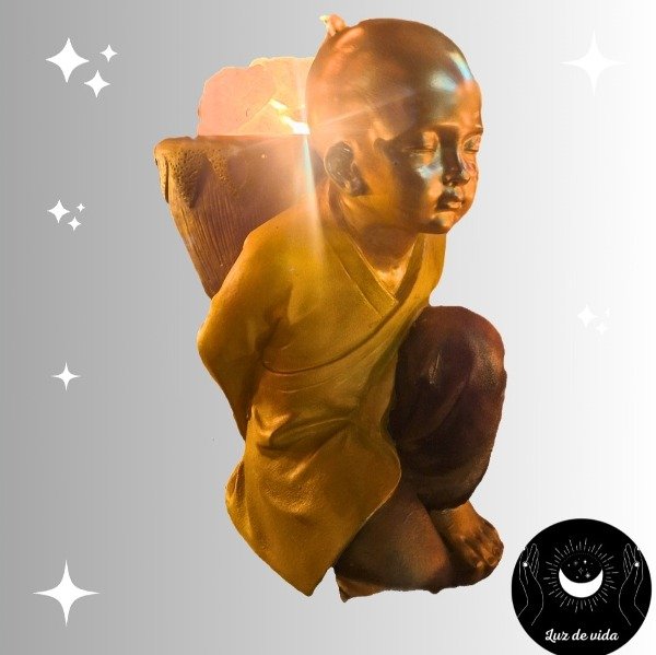 Producto - Lámpara de Sal Buda Abundancia Jarrón Detrás