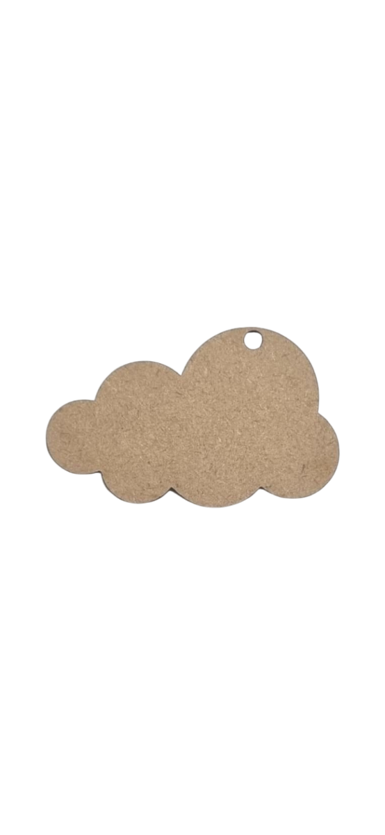 Producto - Dije O Llavero En Mdf Forma de Nube De 5,5cm C/ Agujerito X10 unidades