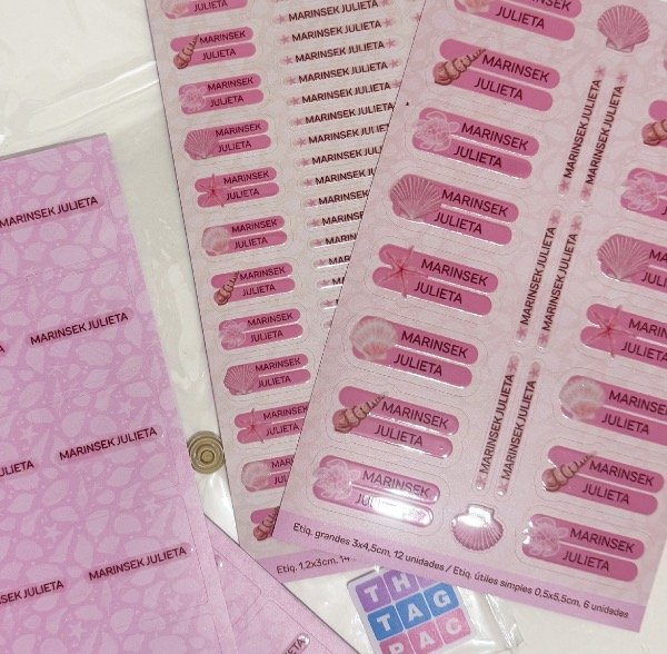Producto - Etiquetas mar rosa