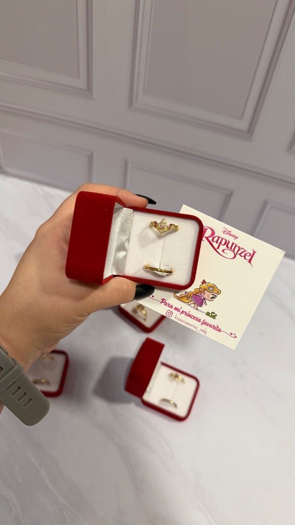 Producto - Cajita de anillos de la promesa - Corona y alianza