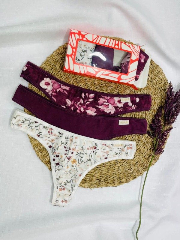 Producto - Art. 5010- FRASHE - PACK X3 Colaless Algodón Liberty Malbec