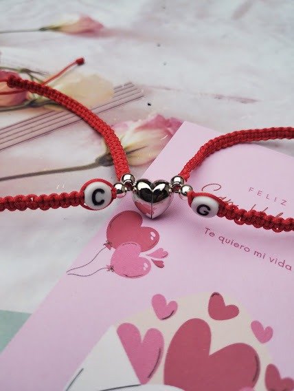 Producto - Pulseras con Imán conector corazón CON INICIALES
