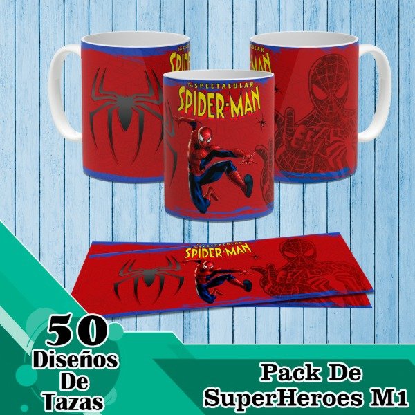 Producto - Diseños Digitales / Plantillas Para Tazas De Super Heroes M1