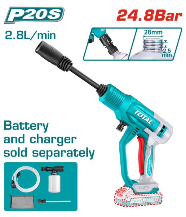 Producto - Hidrolavadora Inalámbrica TOTAL TPWLI2036 - 20V - 24.8 Bar