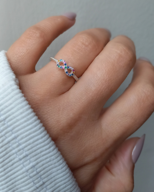 Producto - Anillo infinito cubics de colores Plata925