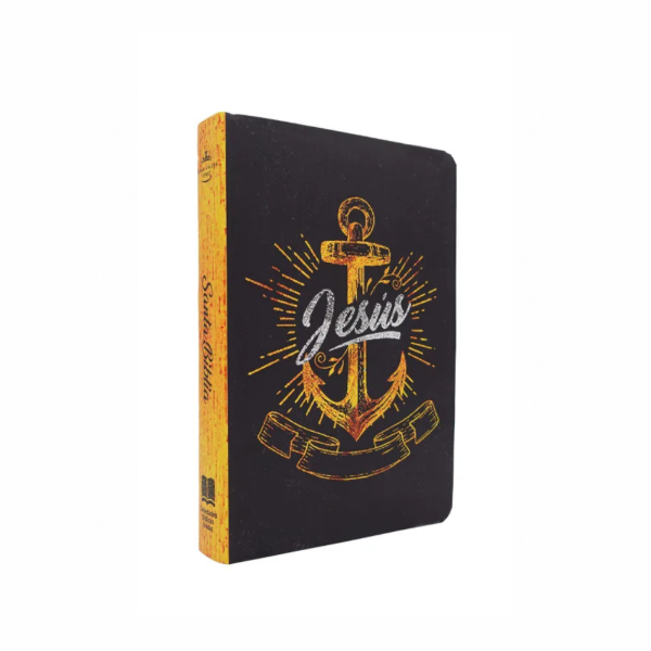 Producto - BIBLIA RVR60 LETRA GRANDE ANCLA DORADA JESUS  FLEXIBLE