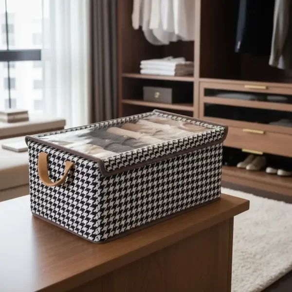 Producto - CANASTO ORGANIZADOR PLEGABLE CON TAPA