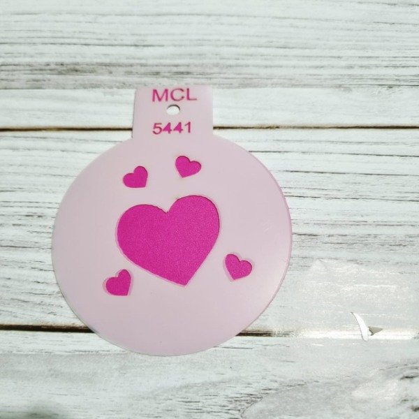 Producto - St 5441 Stencil corazones de 8 cm Cafe / Cookies