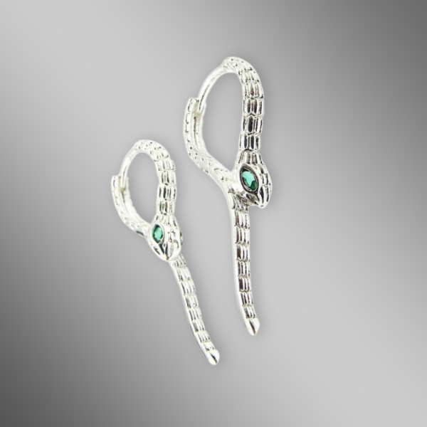 Producto - Aros Argolla Piedras Serpiente - Acero Blanco-SHAR2645-131473-ZGT