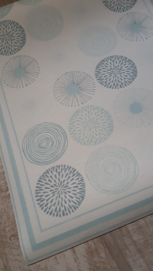 Producto - Alfombra vinilica circulos aqua