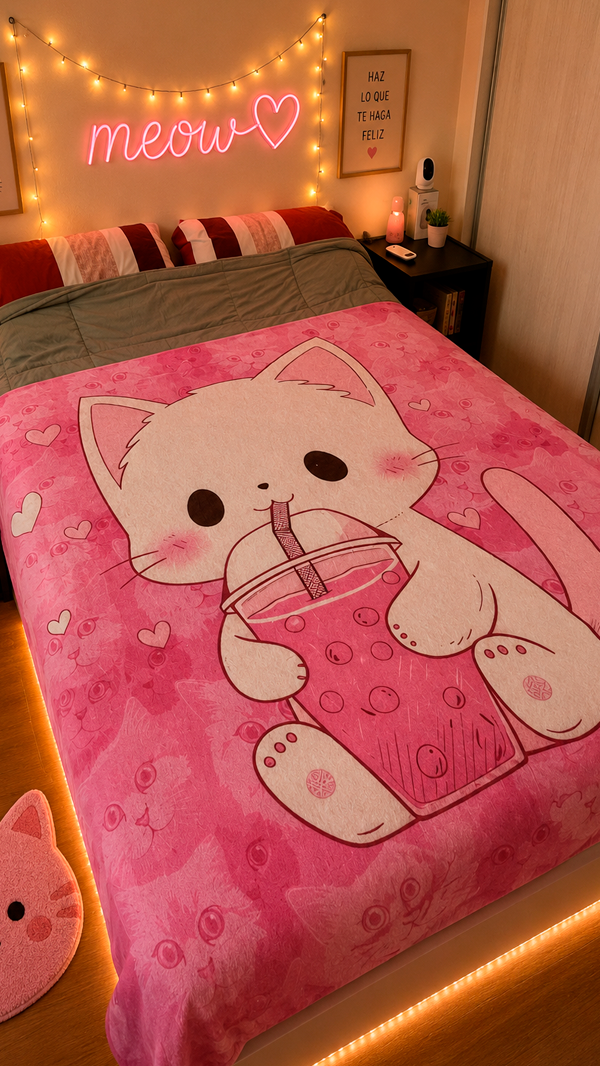 Producto - Manta micropolar Gatito dos plazas