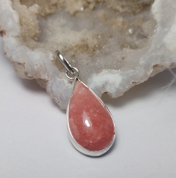 Producto - Dije Plata 925 con rodocrosita gota