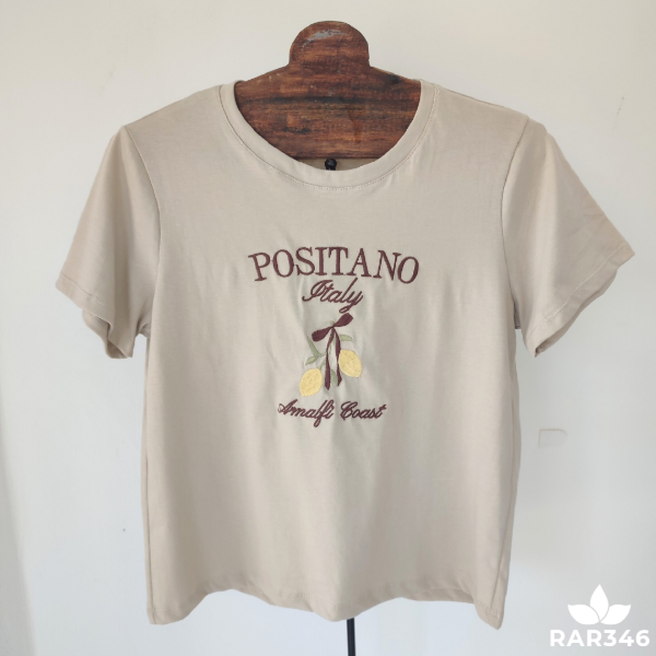 Producto - REMERA BORDADA "POSITANO" BEIGE
