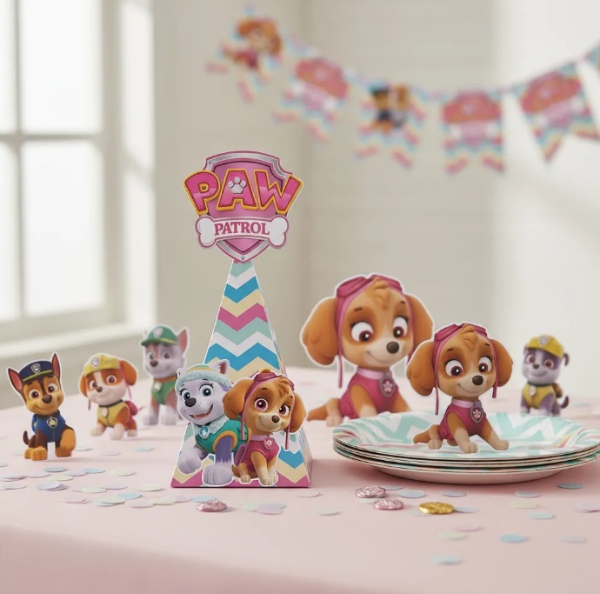 Producto - Caja Imprimible Pirámide Skye y Everest Paw Patrol