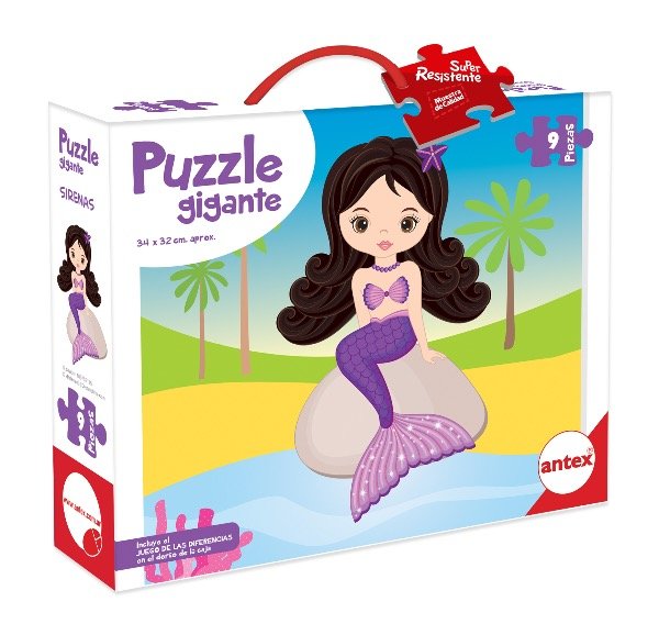 Producto - Puzzle 9 Piezas Sirena Violeta c/roca