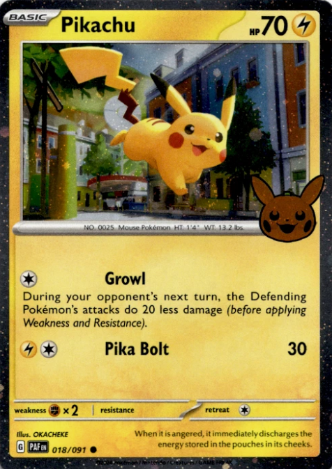 Producto - Pikachu - 018/091 - Paldean Fates - Cosmos Trick or Trade BOOster 2024