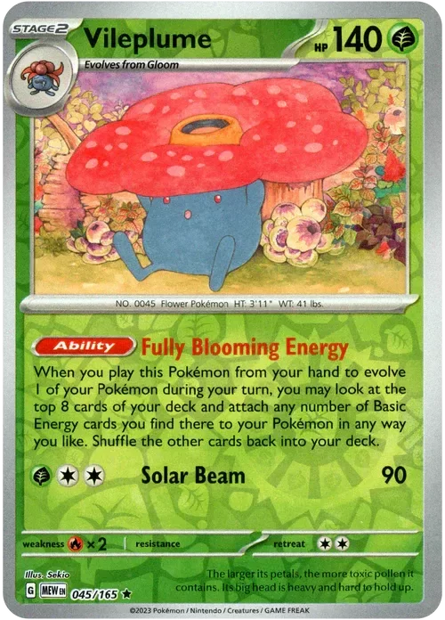 Producto - Vileplume - 045/165 - Scarlet and Violet 151 - Reverse Holo