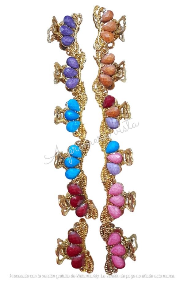 Producto - Broches dorados metal grandes p/par