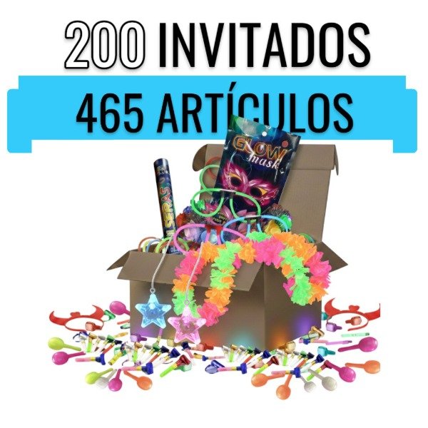 Producto - Combo Cotillón Luminoso + Carioca 465 Artículos + Corona Led