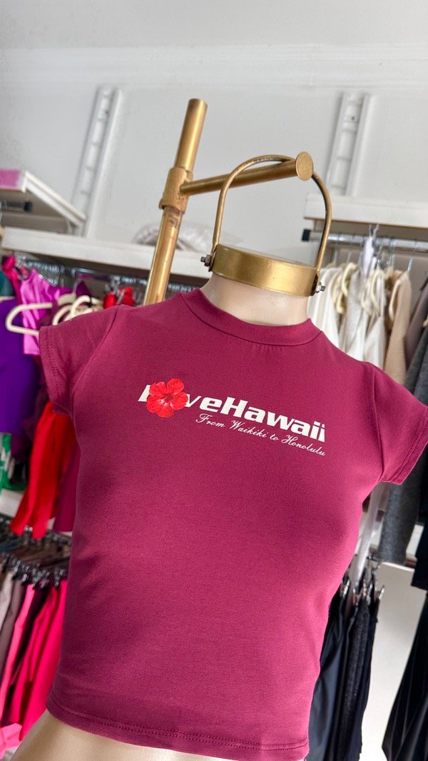 Producto - BABY TEE HAWAI  BORDO