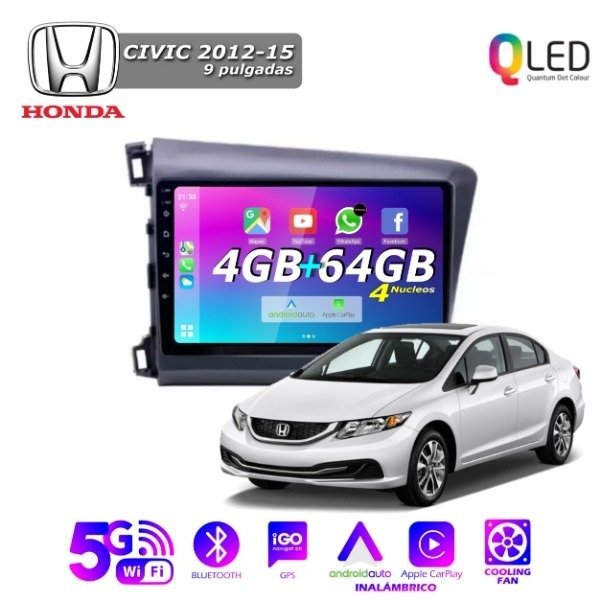Producto - MULTIMEDIA HONDA CIVIC 2012/15 - 9" CON CAR PLAY Y ANDROID AUTO