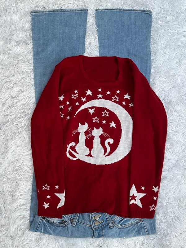 Sweater rojo kitty — imagen 2