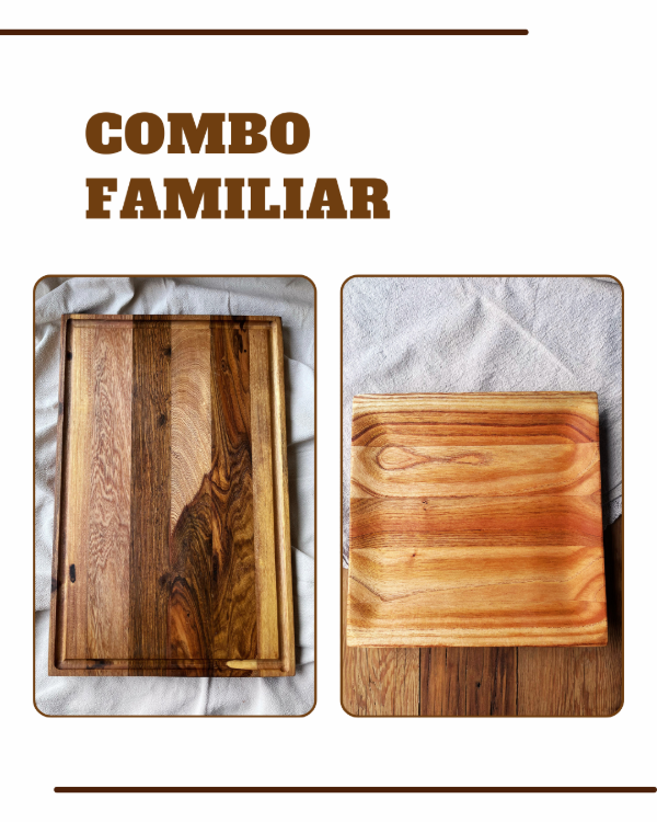 Producto - Combo Familiar (10 platos 24x24 + tabla con rehundido 28x44)