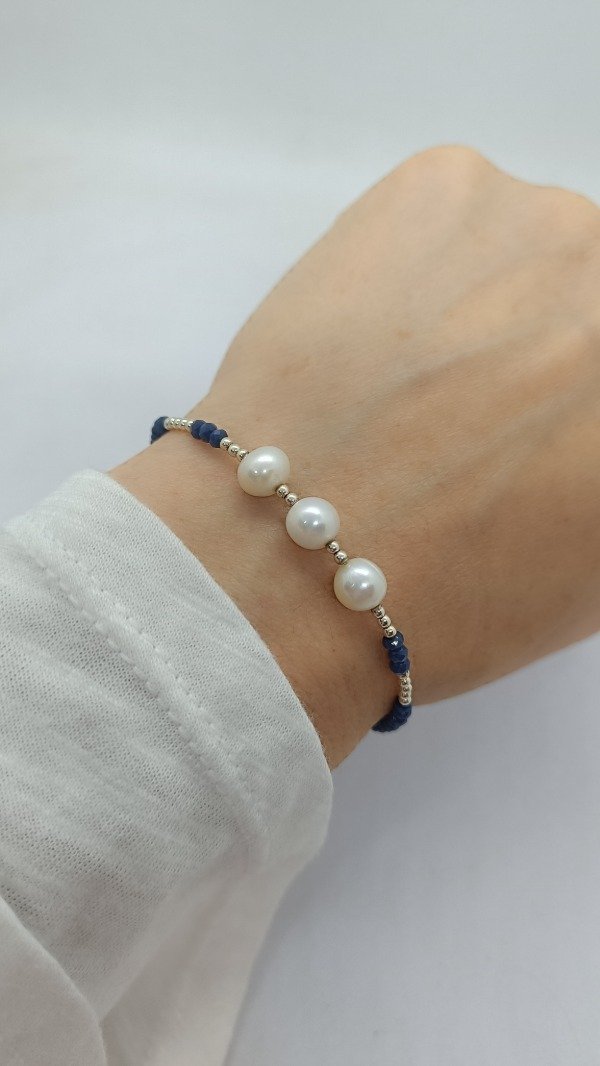 Producto - Pulsera de Perla de río, cristal  y plata
