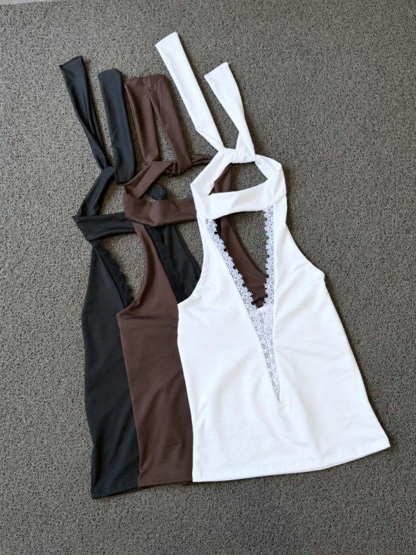 Producto - (#4200) TOP LAZO CUELLO Y PUNTILLA V MEDIO - 1