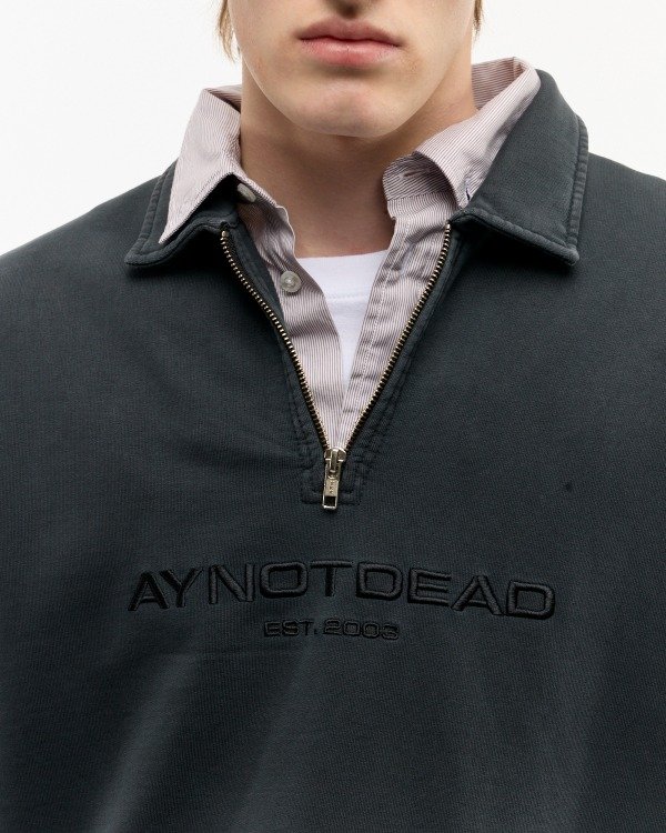 Producto - Buzo Polo Zipper Logo Negro Ay Not Dead - 2