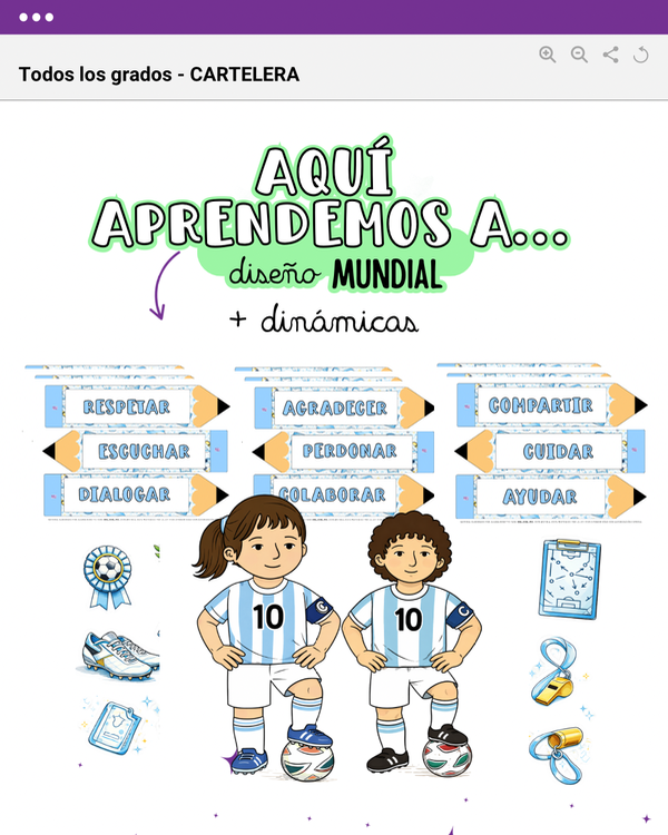 Producto - CARTELERA: AQUÍ APRENDEMOS A - DISEÑO MUNDIAL