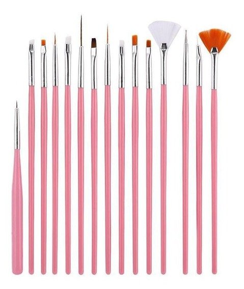 Producto - Set de pincel para decorar uñas x15 unidades