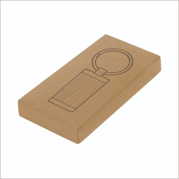 Producto - Llavero rectangular de bambú con detalles metálicos. VG - 1