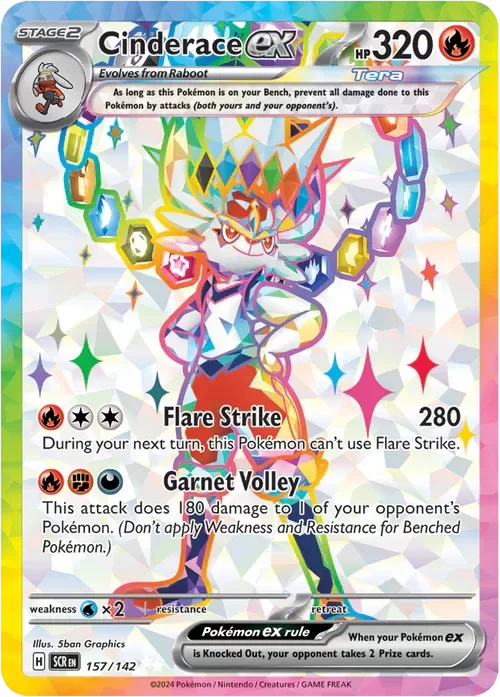 Producto - Cinderace ex - 157/142 - Stellar Crown - Holo