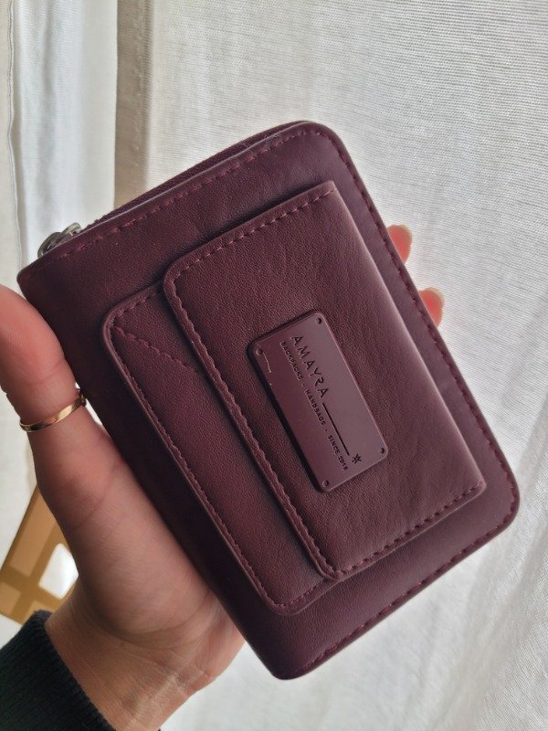 Producto - Billetera simple bordó con bolsillo delantero - Amayra - 0