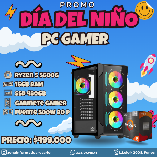 Producto - PROMO DIA DEL NIÑO PC GAMER RYZEN 5