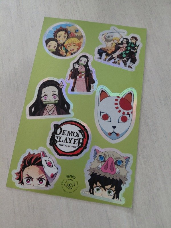 Producto - Planchitas de stickers - Demon Slayer