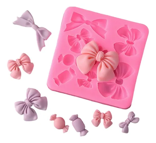 Producto - Molde Silicona Moños Lazos x8